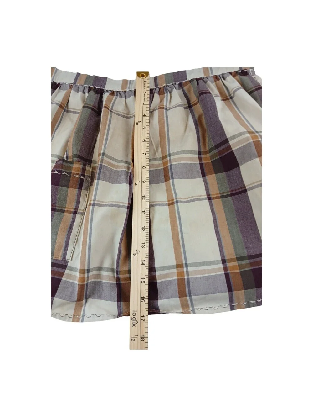 Set Of 2 Vintage Retro Waist Tie Half Aprons Plaid and Floral Farmhouse Decor